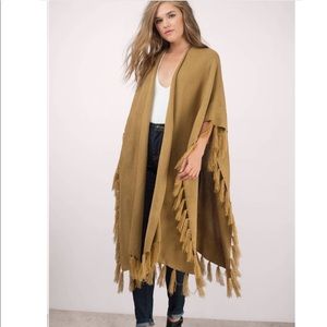 Lulu*s Long Mustard Tassel Shawl